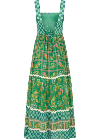 Flora Gown citrus crush dress with tie back detail