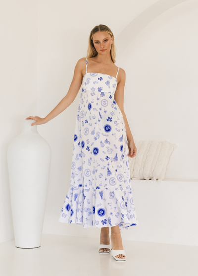 Model wearing the Messina Maxi Dress from Paper Heart