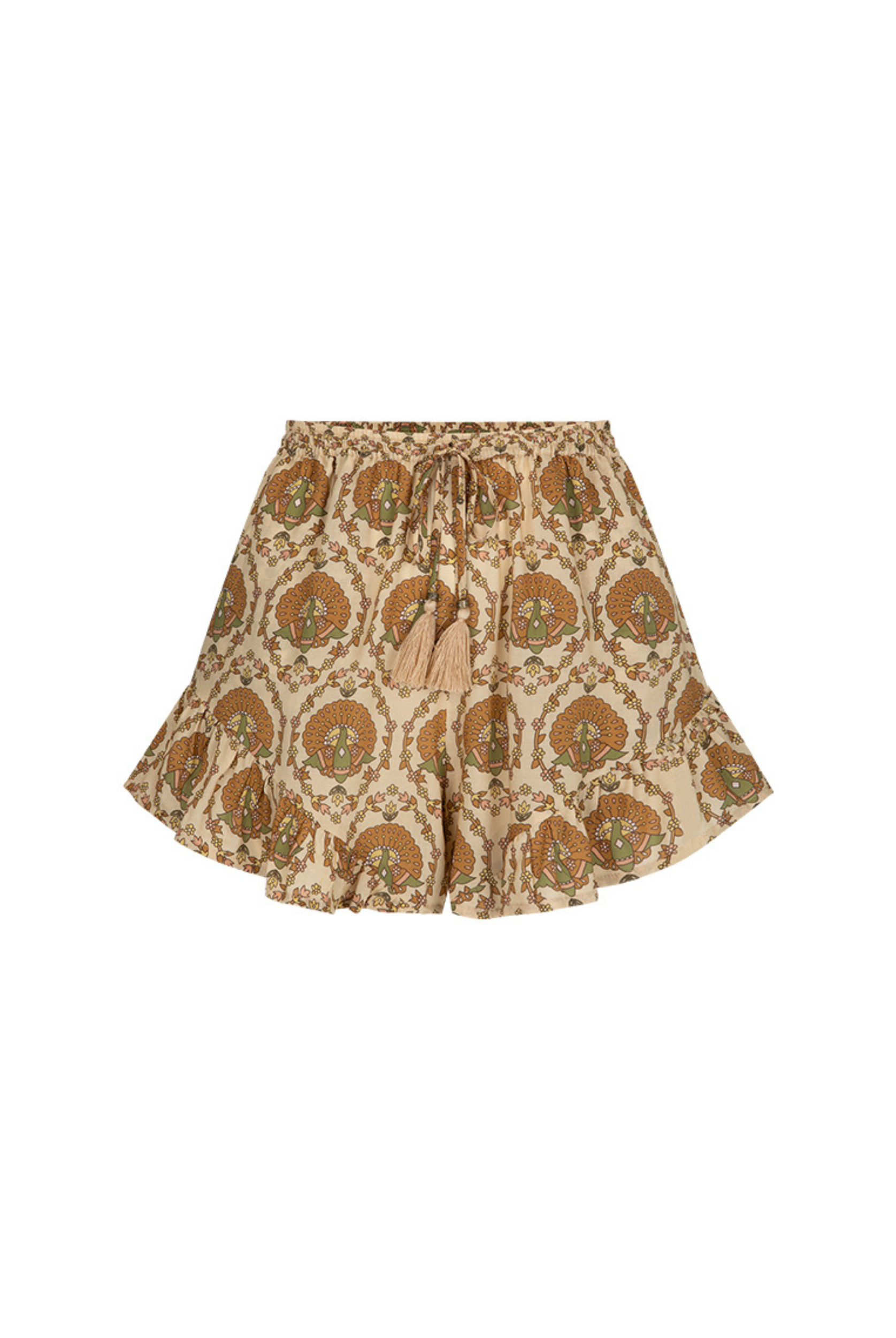 Spell Chateau Flutter Short in Champagne with elasticated waist and ties