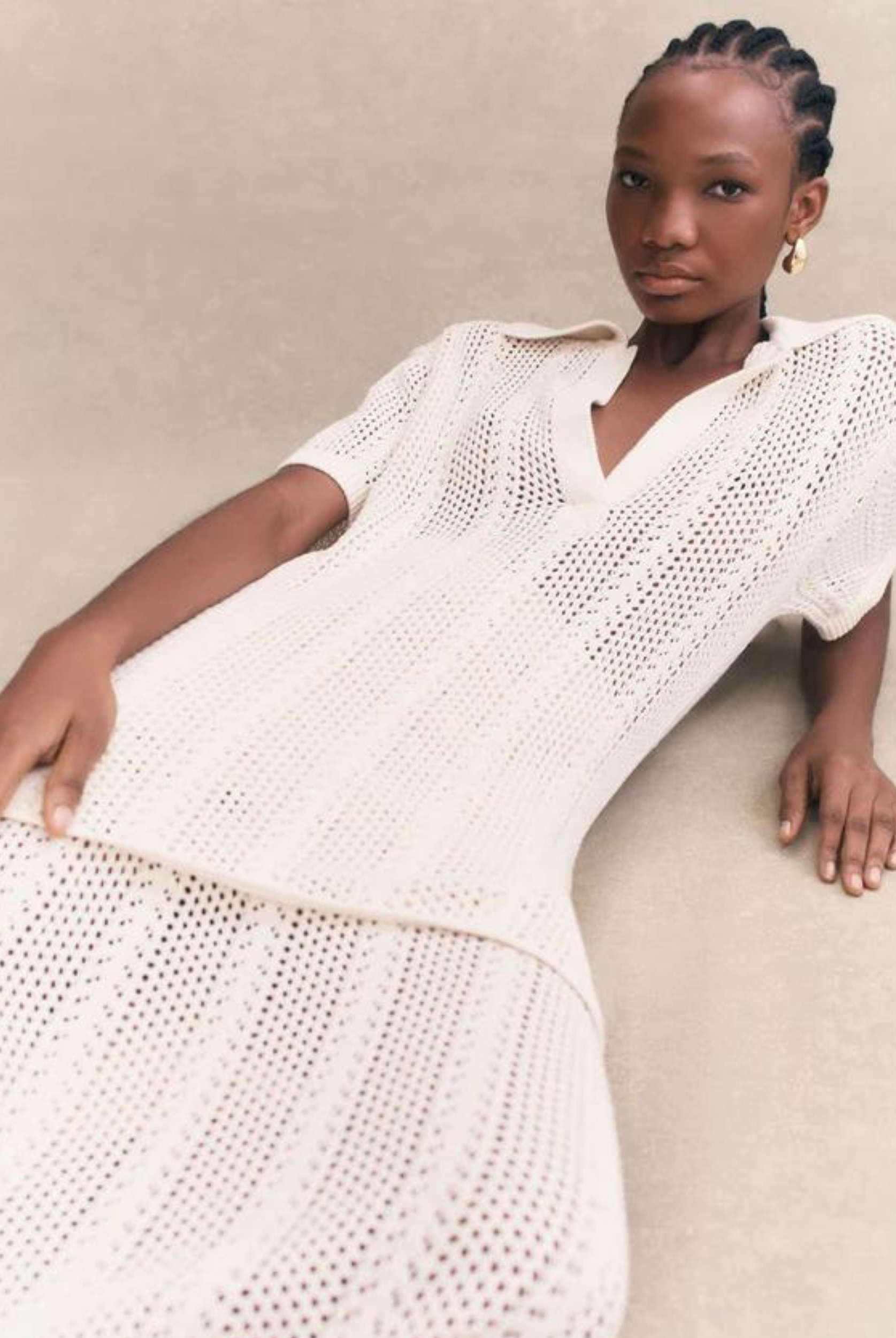 Shona Joy Arlo crochet skirt with mini lining and elasticated waistband
