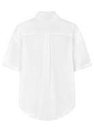 White short sleeve linen shirt button through 