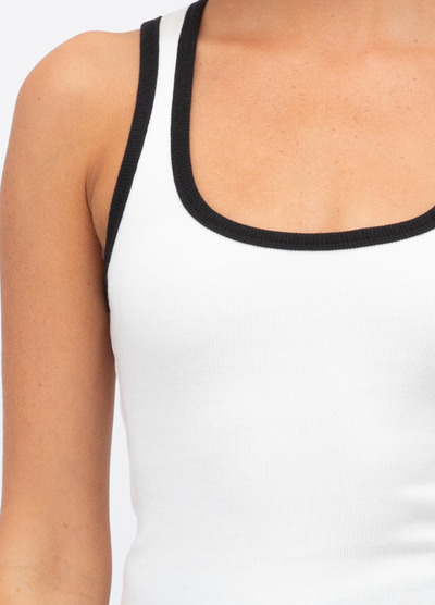 Paper Heart - Contrast Tank - White