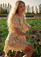 Fleur Flutter Sleeve Mini Dress by Spell in Macaroon