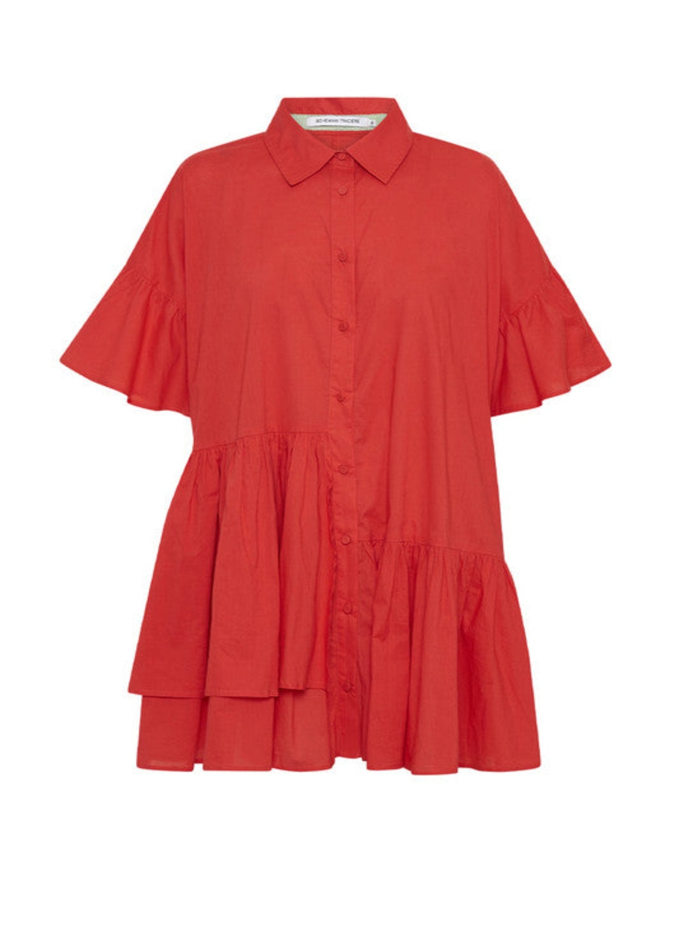 The Genoa Dress in Rhubarb Red