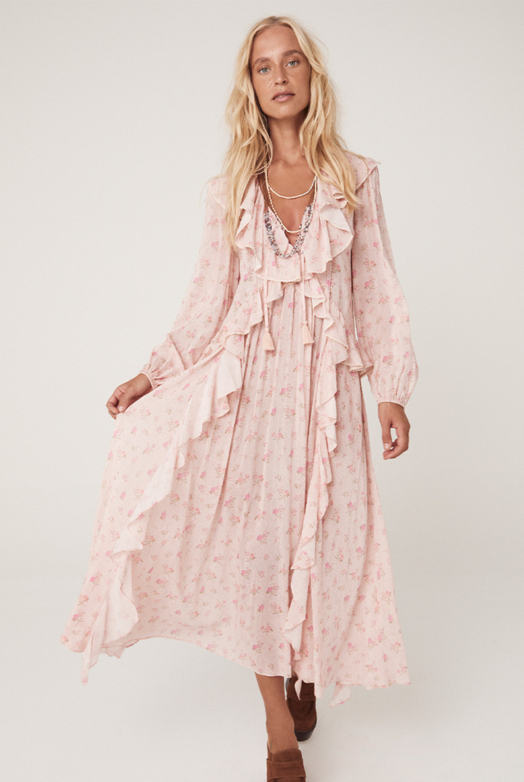 Spell Fleur Gown in Pink Champagne