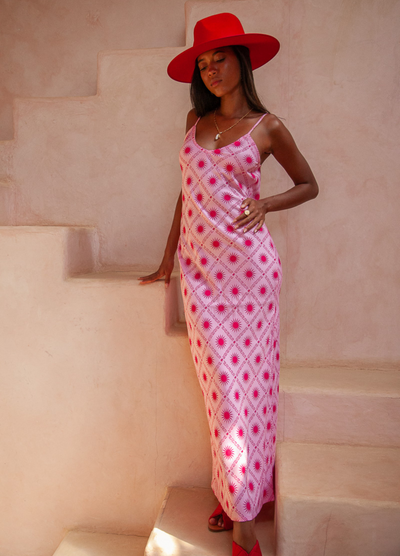 Slip dress in Spanish sun print from Palm Collective