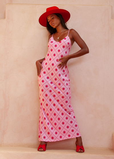 Slip dress in Spanish sun print from Palm Collective