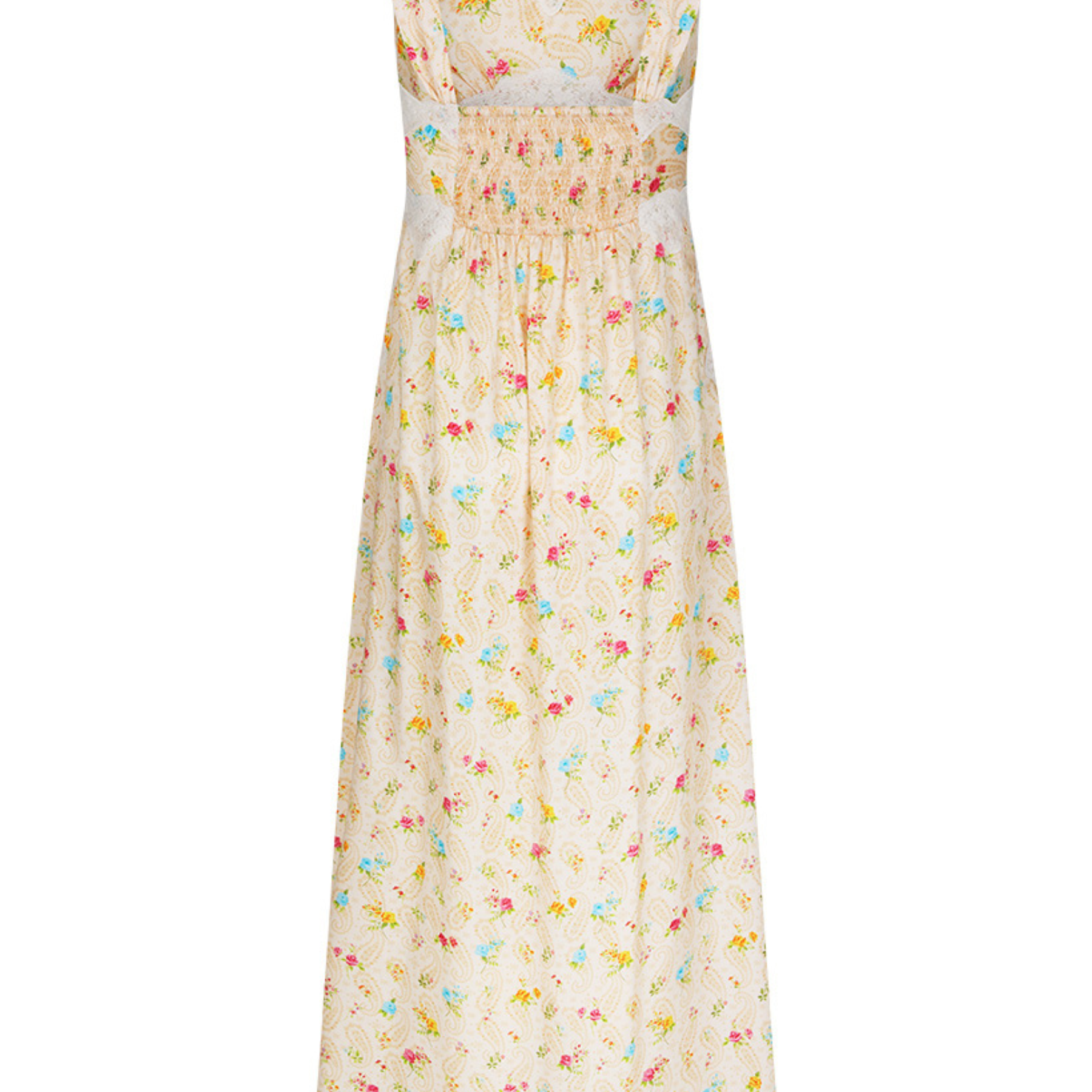 Spell Fleur slip dress in ditzy floral with lace trims