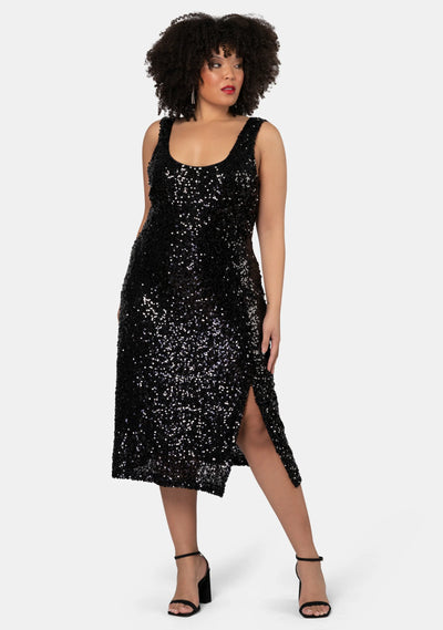Pink Dusk - Desired Sequin Midi Dress