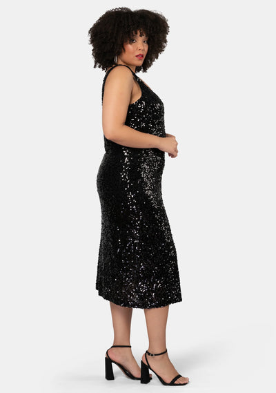 Pink Dusk - Desired Sequin Midi Dress