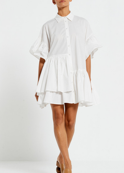 Bohemian Traders - Mid Sleeve Genoa Mini Dress - White