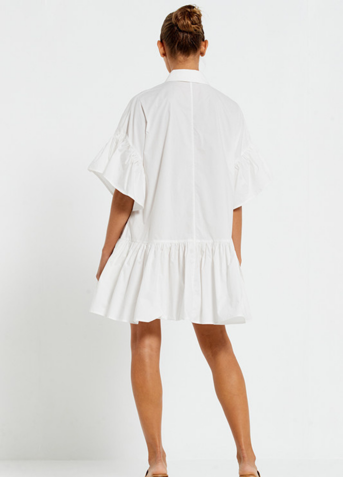 Bohemian Traders - Mid Sleeve Genoa Mini Dress - White