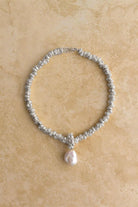 Silver Jewel Necklace with Pearl