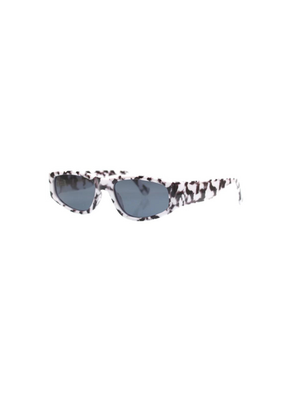 Model wearing the Reality Eyewear Twin Flames Rush Sunglasses in Marble