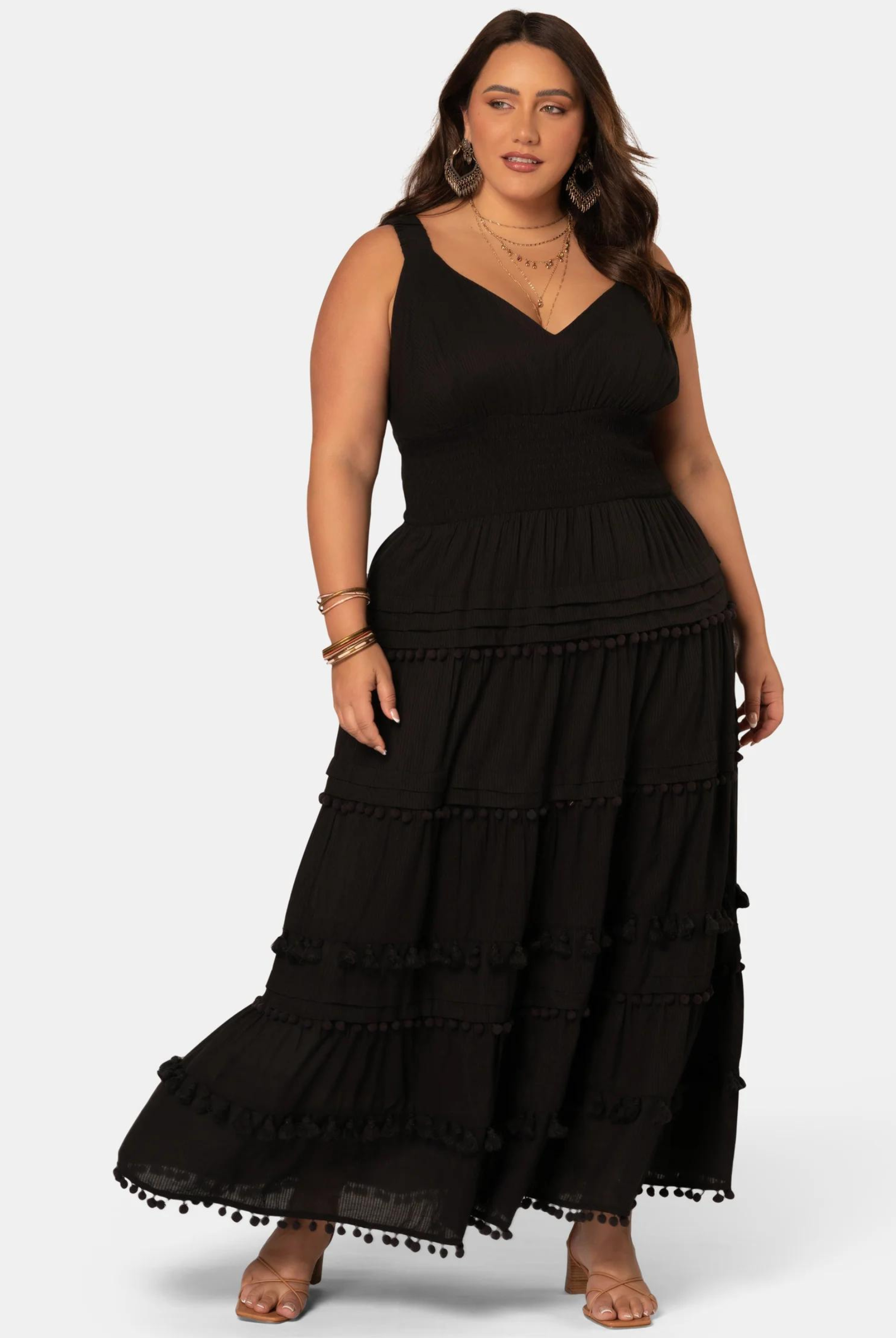 Curve model wearing the Malibu Maxi Dress from The Poetic Gypsy