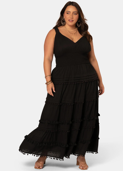 Curve model wearing the Malibu Maxi Dress from The Poetic Gypsy