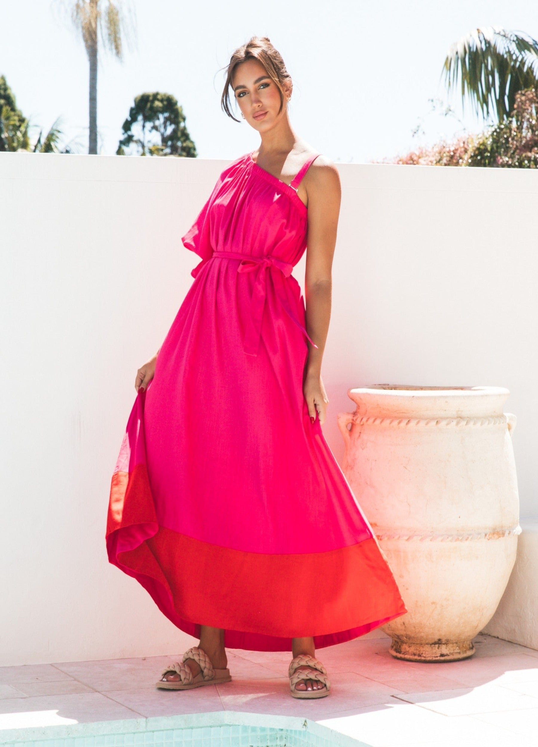 Label of Love Samara Maxi Dress Red Pink
