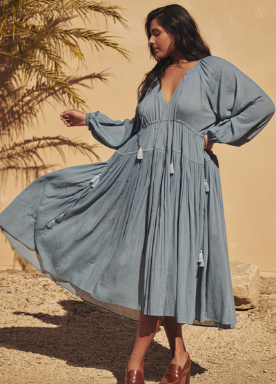 Spell Belladonna Dress - Dusty Blue 