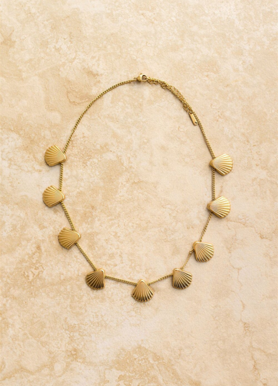 Gold shell detail necklace from Indigo and Wolfe