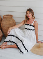 Black and white dress with Ric Rac Detailing