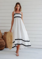 Black and white dress with Ric Rac Detailing