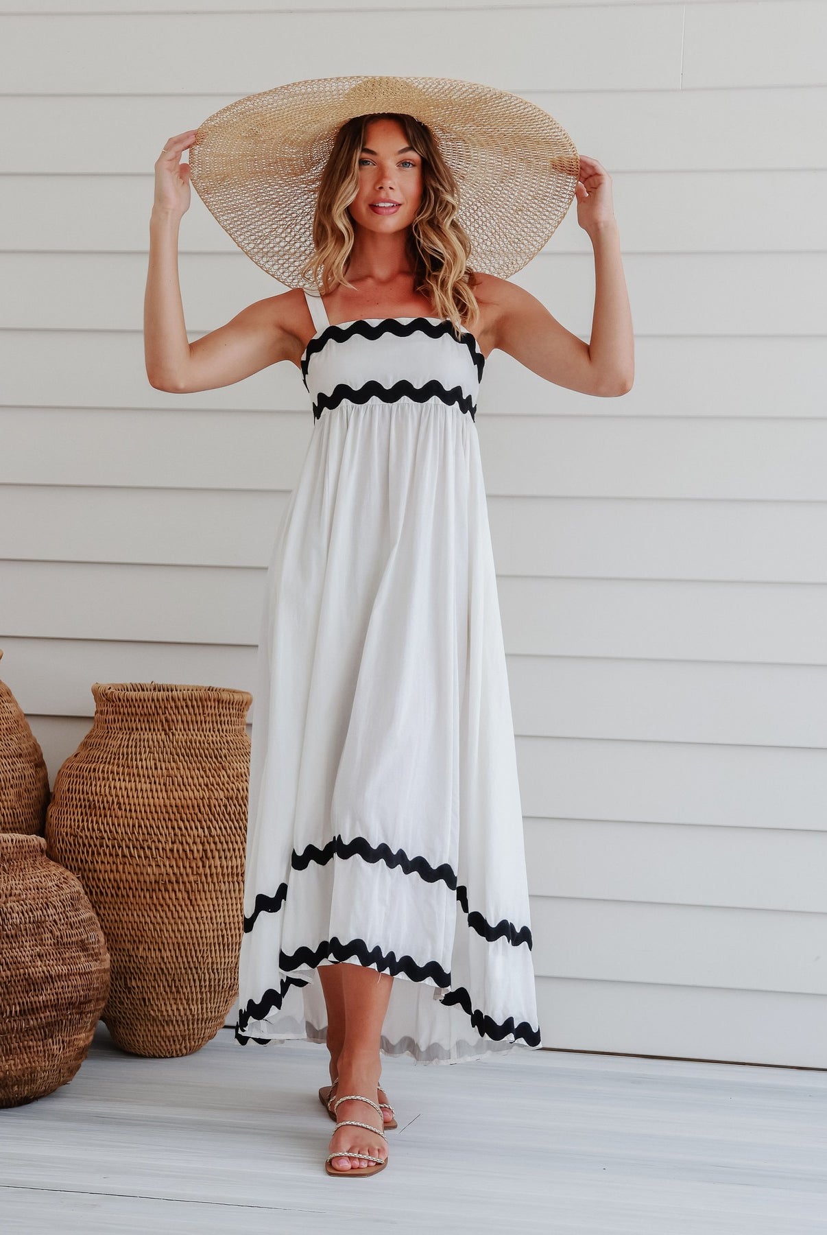 Black and white dress with Ric Rac Detailing