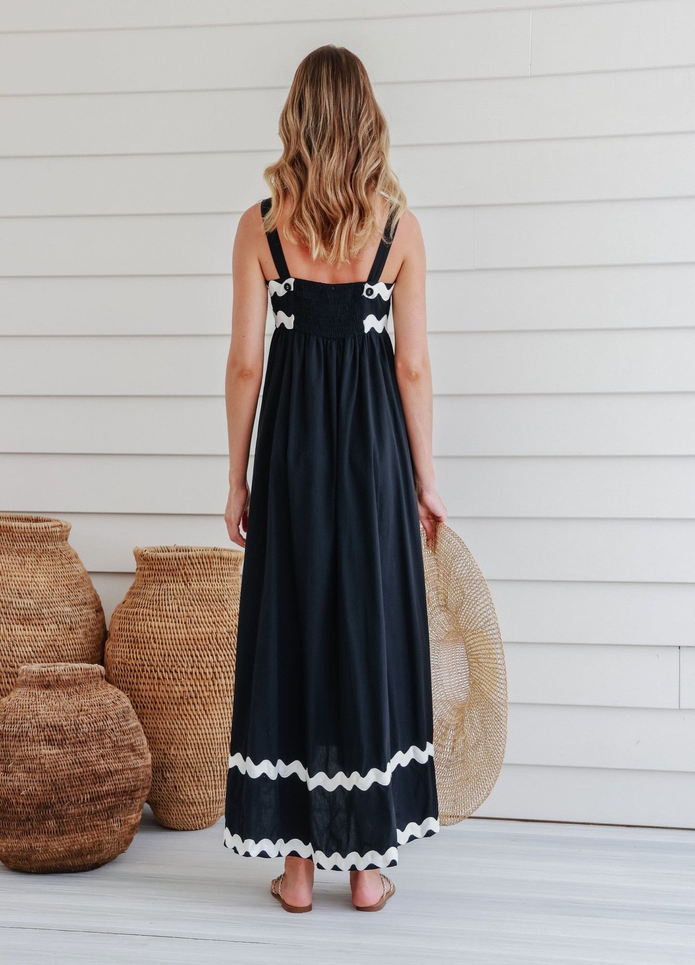 Black and white dress with Ric Rac Detailing