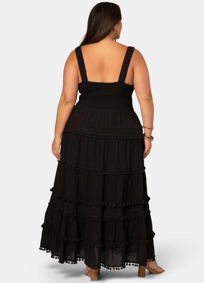Curve model wearing the Malibu Maxi Dress from The Poetic Gypsy