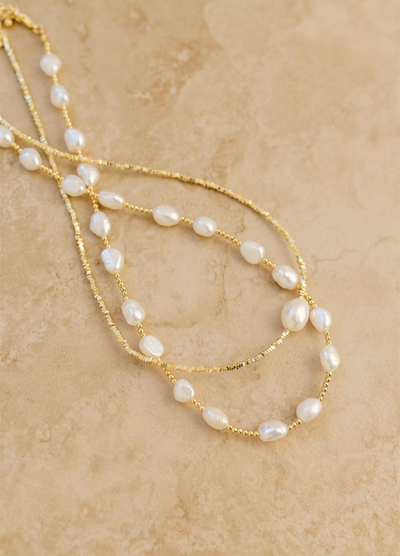 Bahamas gold and pearl necklace 