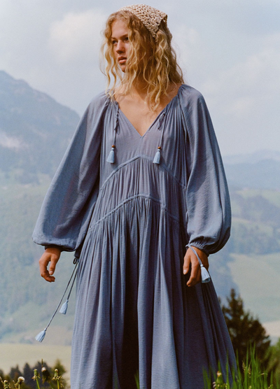 Spell Belladonna Dress - Dusty Blue 