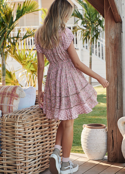 JAASE - Short Sleeve Montana Mini Dress - Rosabella Print