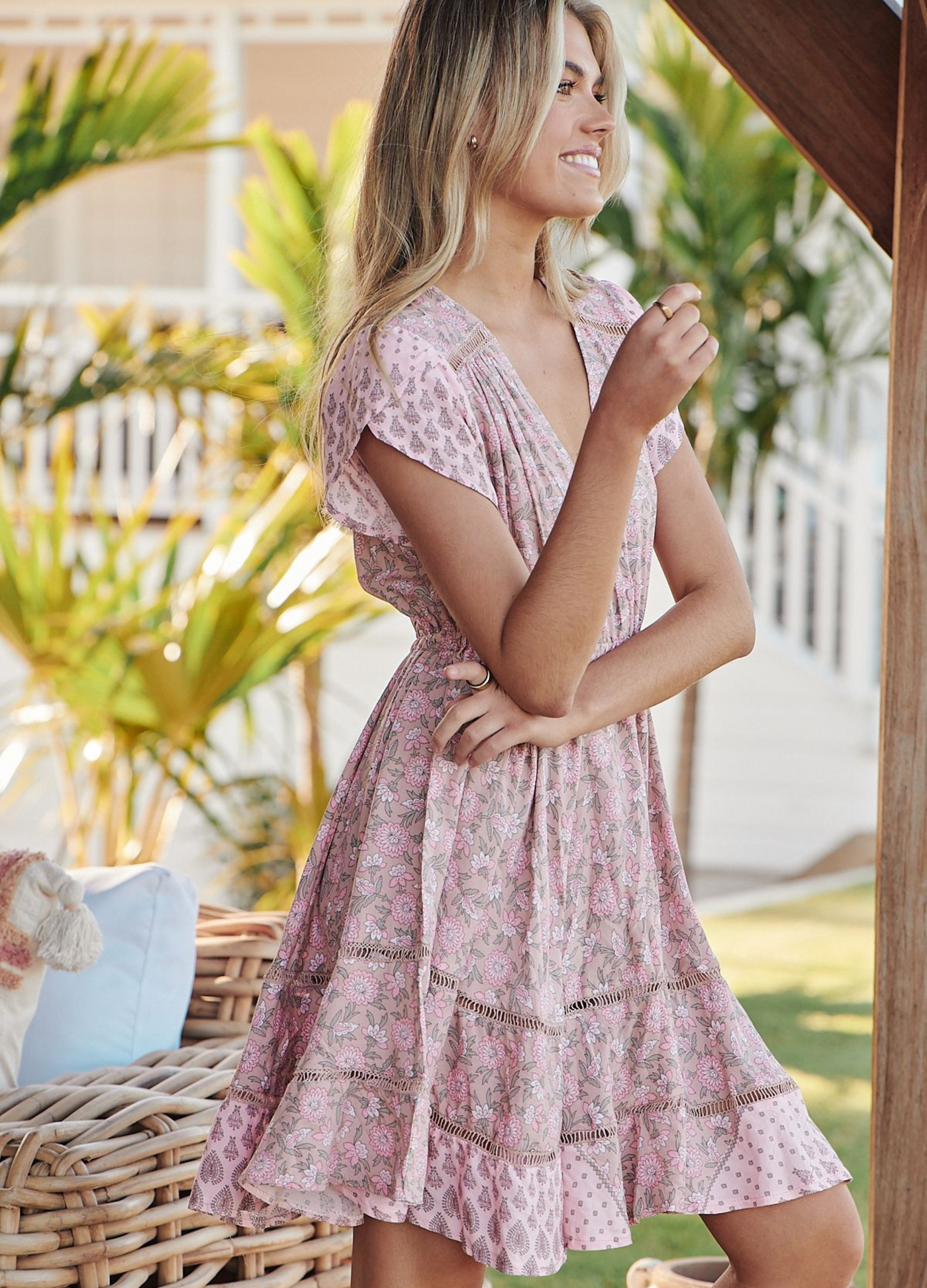 JAASE - Short Sleeve Montana Mini Dress - Rosabella Print