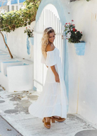 White Balloon Sleeve Maxi Dress from sustainable brand tropical dream