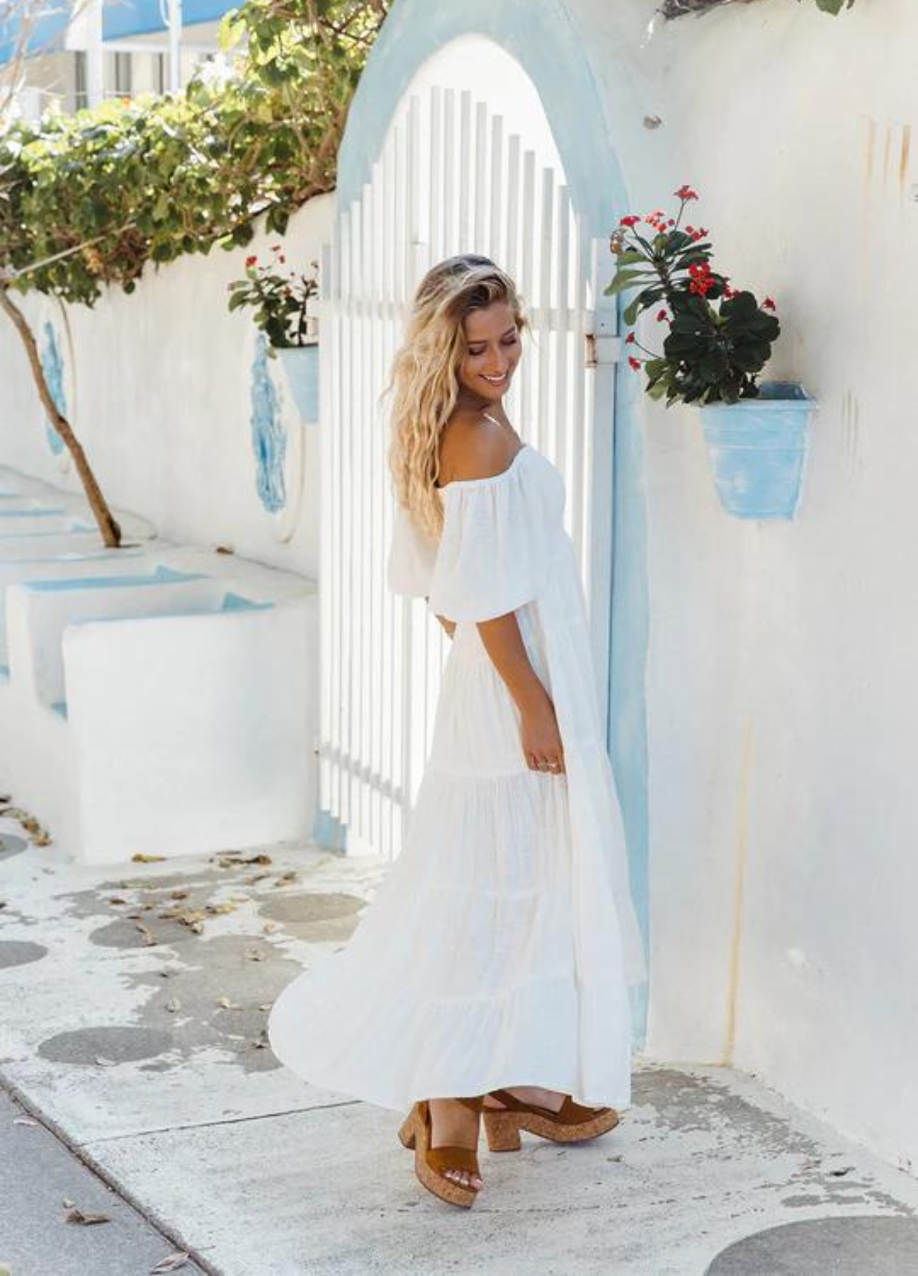 White Balloon Sleeve Maxi Dress from sustainable brand tropical dream