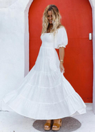 White Balloon Sleeve Maxi Dress from sustainable brand tropical dream