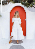 White Balloon Sleeve Maxi Dress from sustainable brand tropical dream