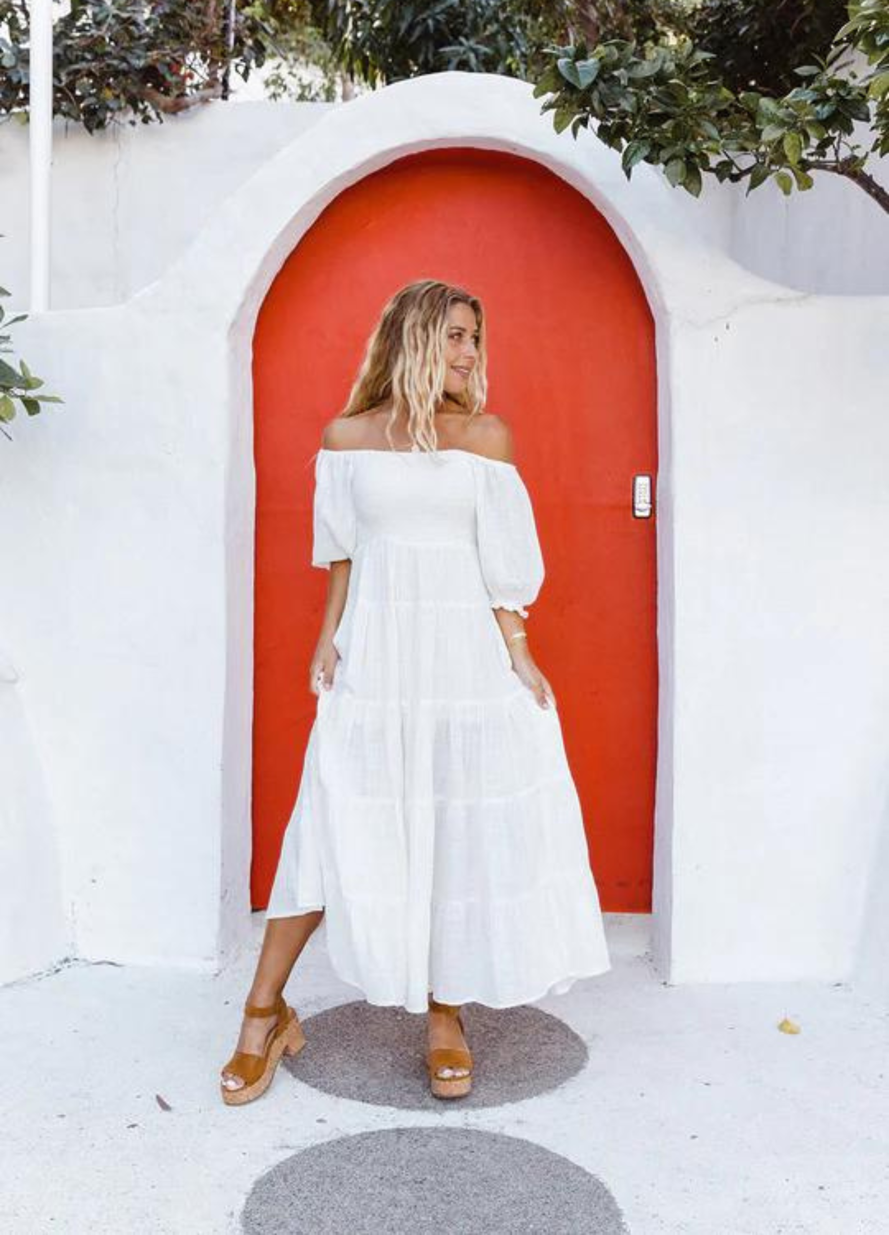 White Balloon Sleeve Maxi Dress from sustainable brand tropical dream