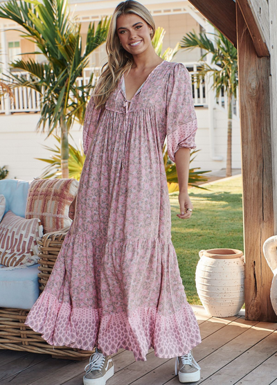 JAASE - Mid Sleeve Paris Maxi Dress - Rosabella Print