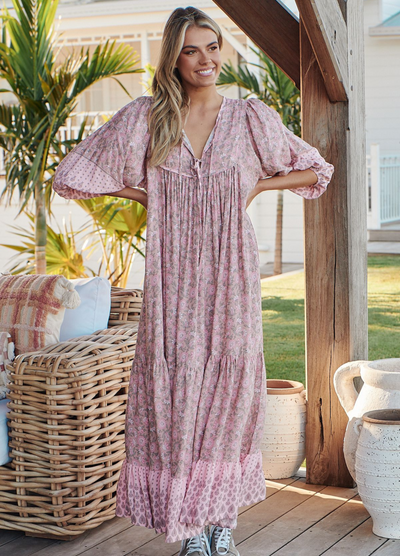 JAASE - Mid Sleeve Paris Maxi Dress - Rosabella Print
