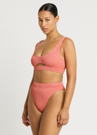 Sasha crop in coral lurex