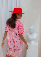 Palm Collective Spliced Shirt Dress in pink print