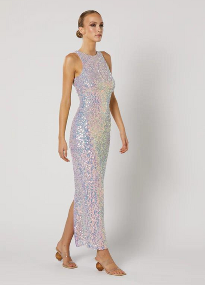 Model wearing the Alani Zip back dress