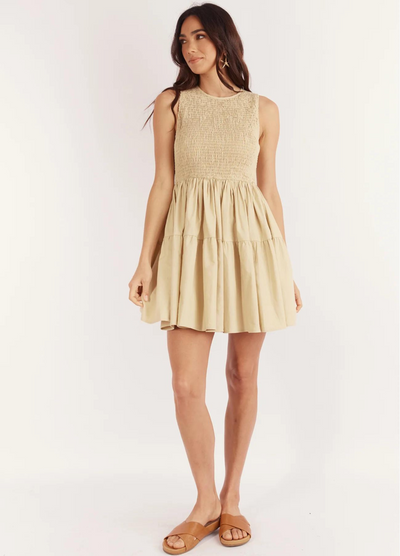 Girl and the Sun - Sleeveless Solange Mini Dress - Sand