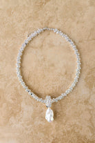 Silver Jewel Necklace with Pearl