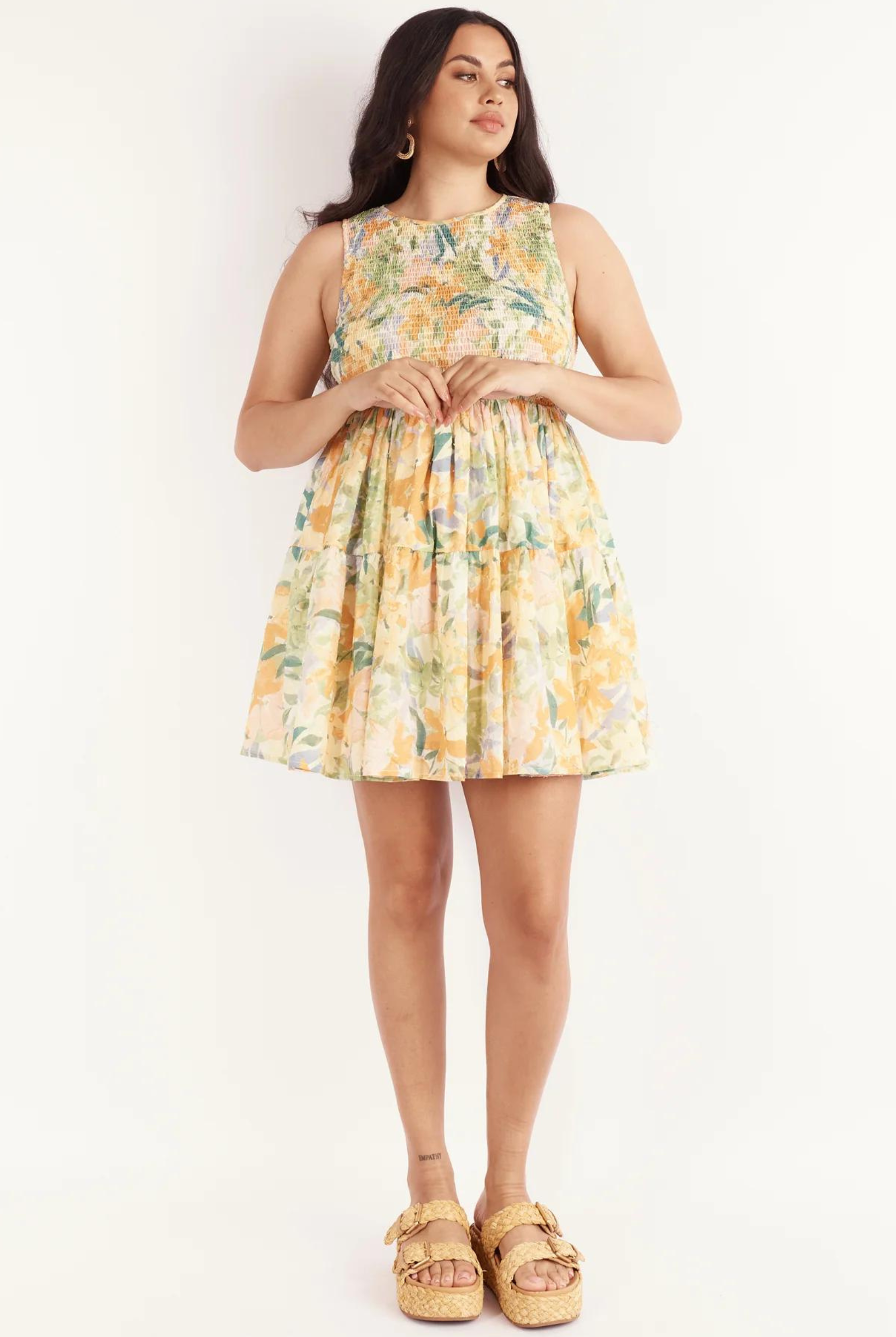 Fit and flare mini dress in pretty floral print from girl and the sun
