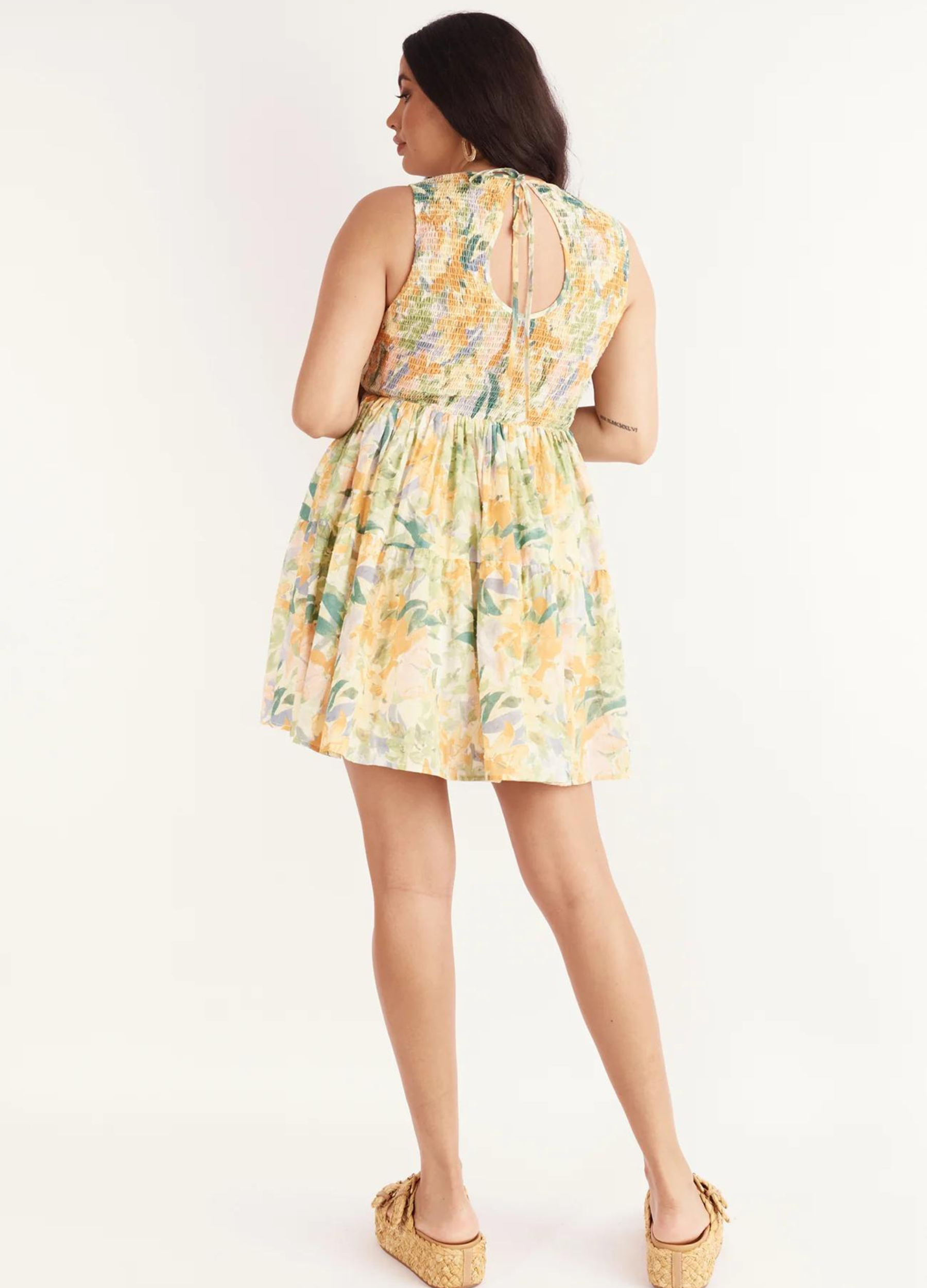 Fit and flare mini dress in pretty floral print from girl and the sun