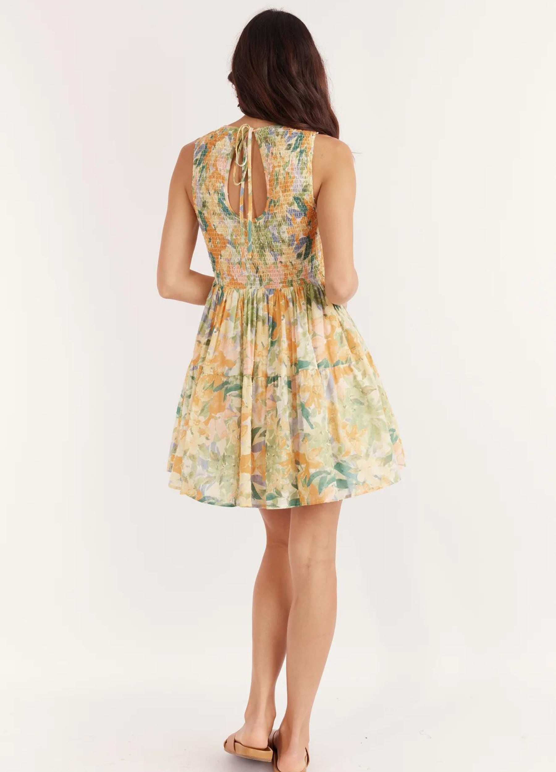 Fit and flare mini dress in pretty floral print from girl and the sun