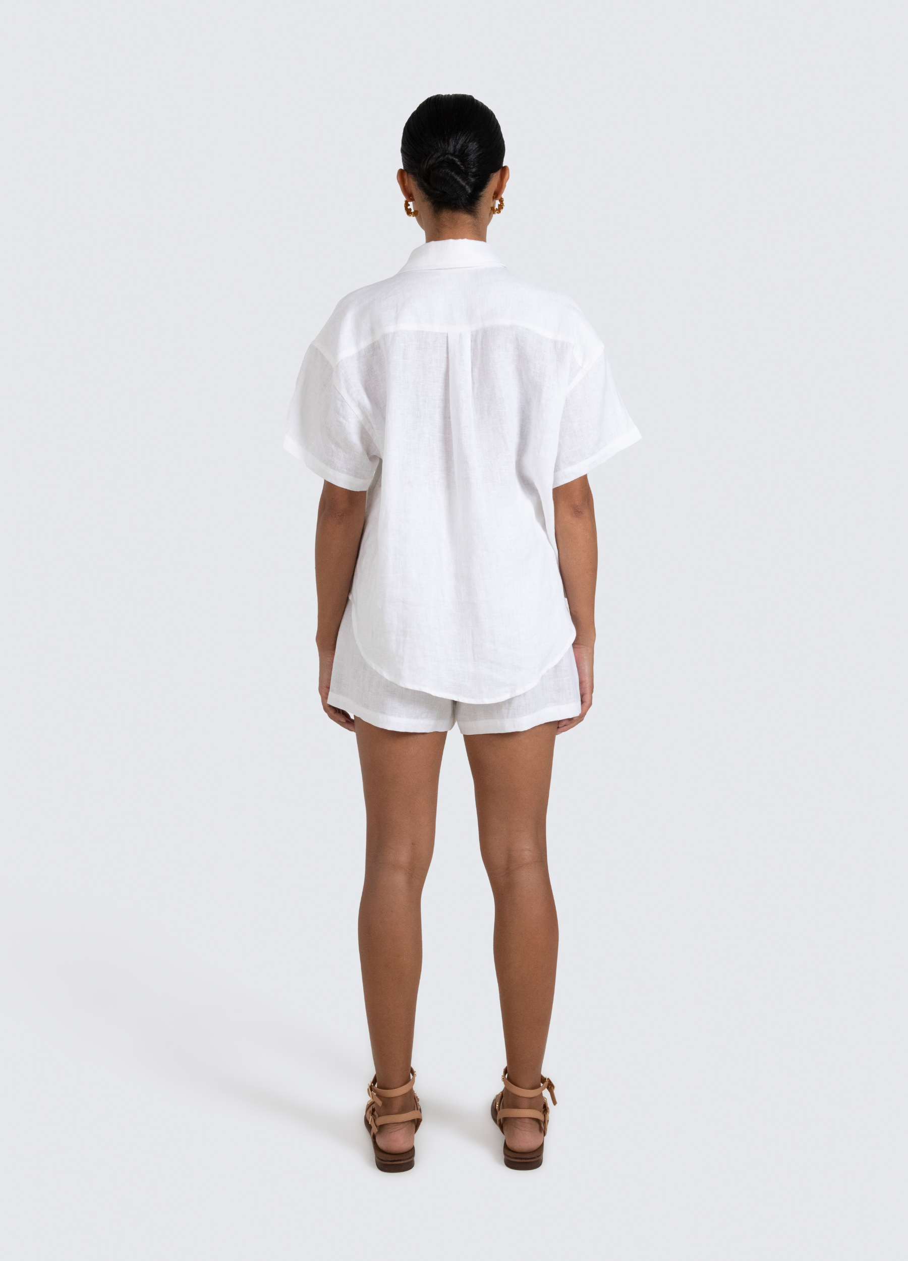 White Lucinda Relaxed Linen Shirt 