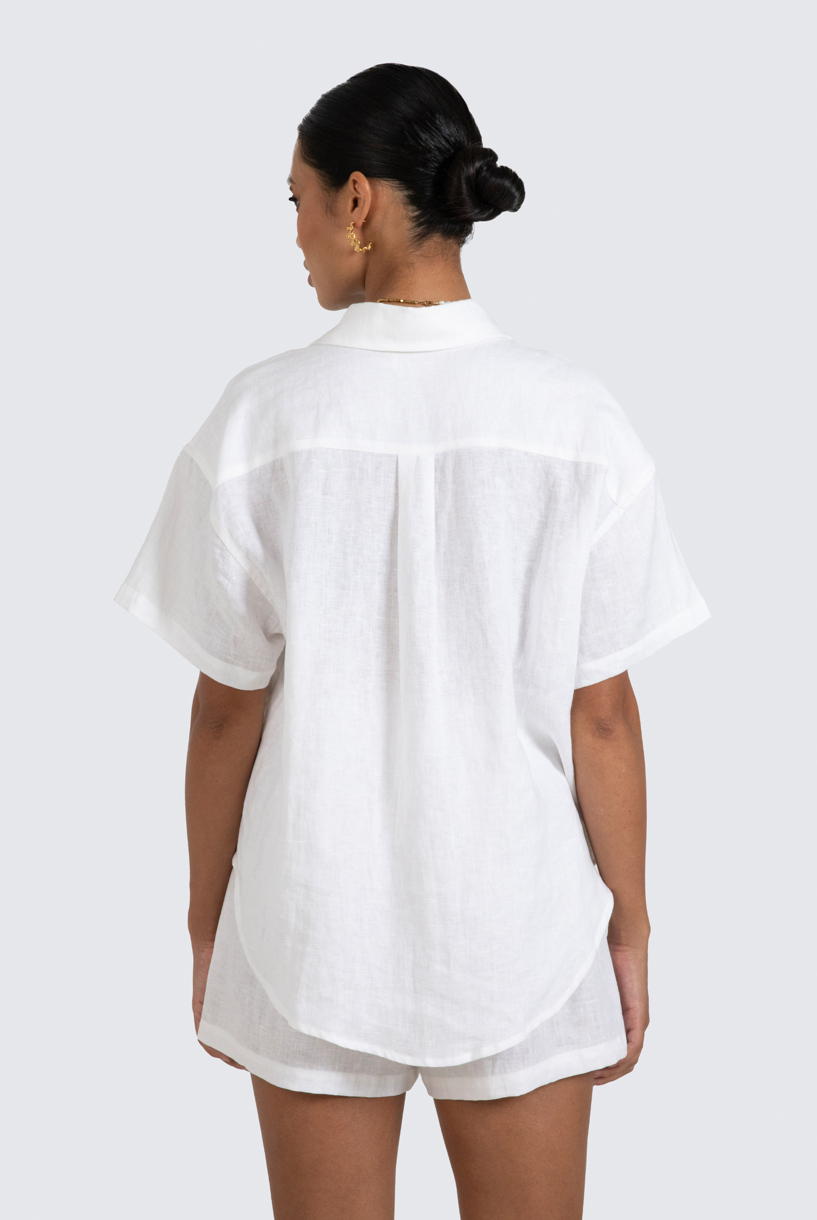 White Lucinda Relaxed Linen Shirt 