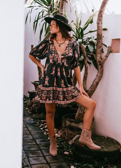 Boho Mini Dress from Sustainable Brand Tanah Folk 